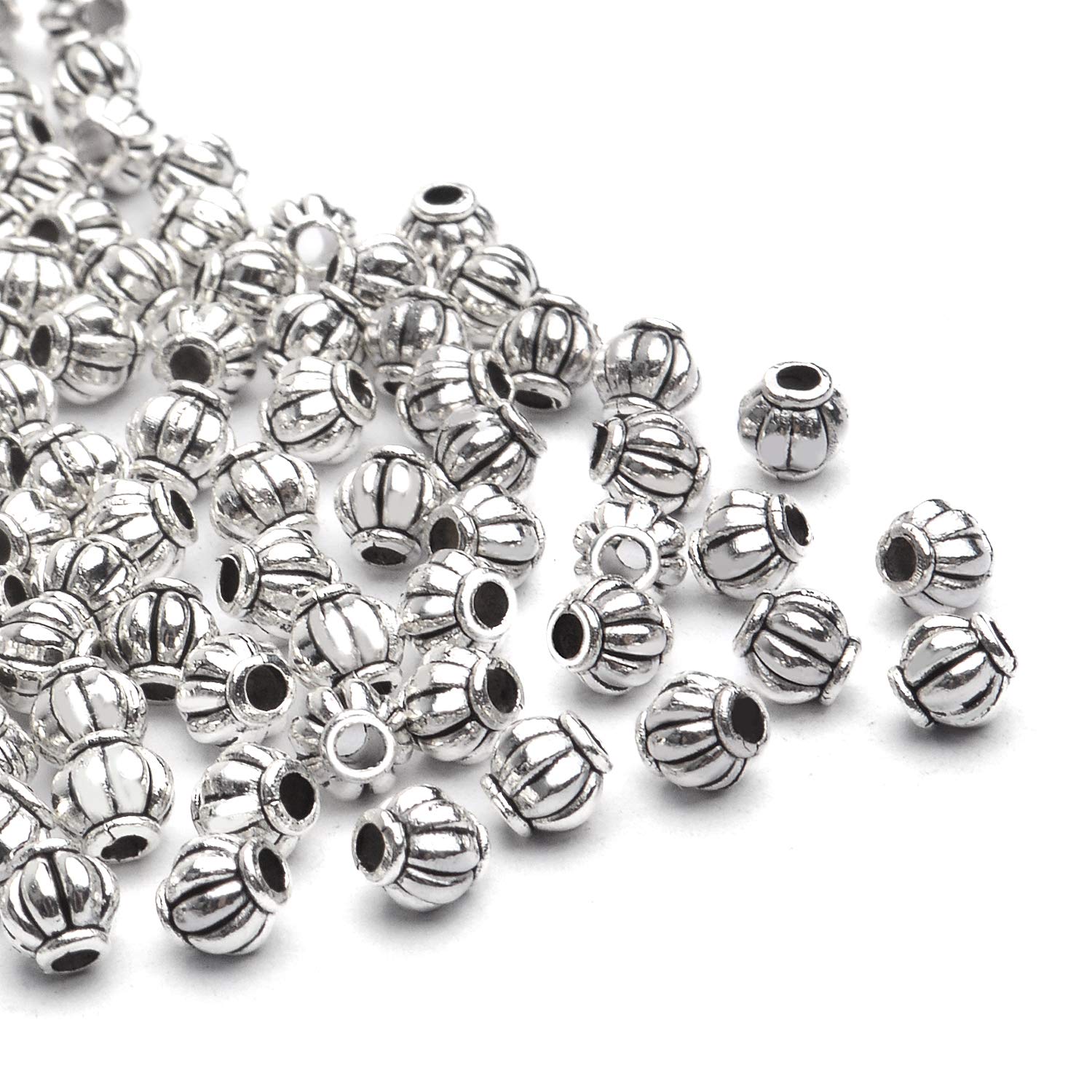 Lot De 50 Perles Intercalaires Bicônes En Laiton Argenté - 5x4 Mm - Neuf