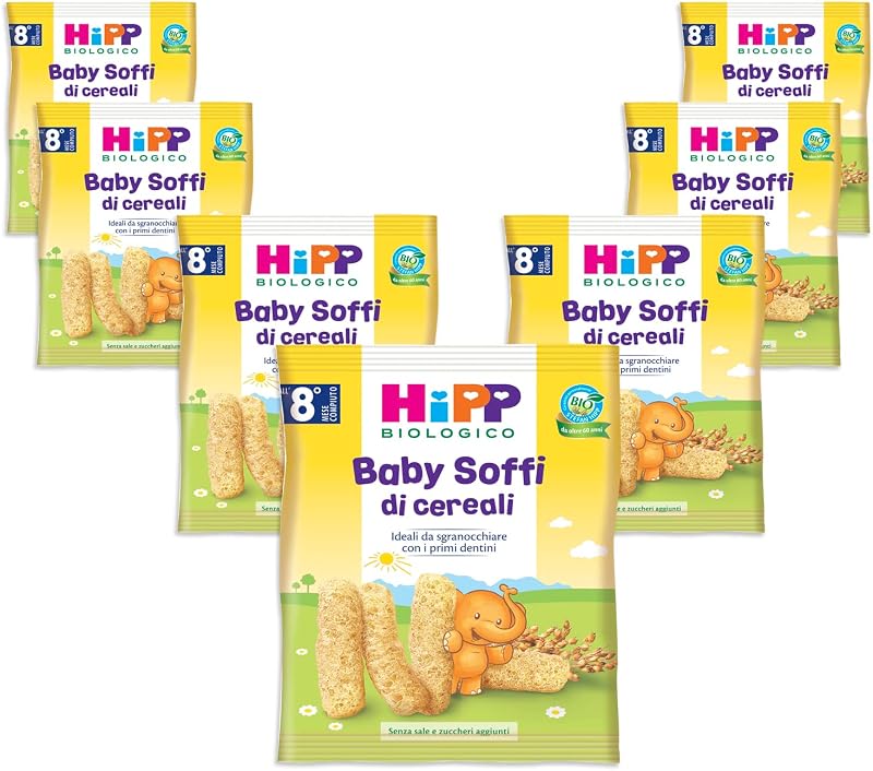 HiPP - Baby Soffi di Cereali Bio, 7 Confezioni da 30 g