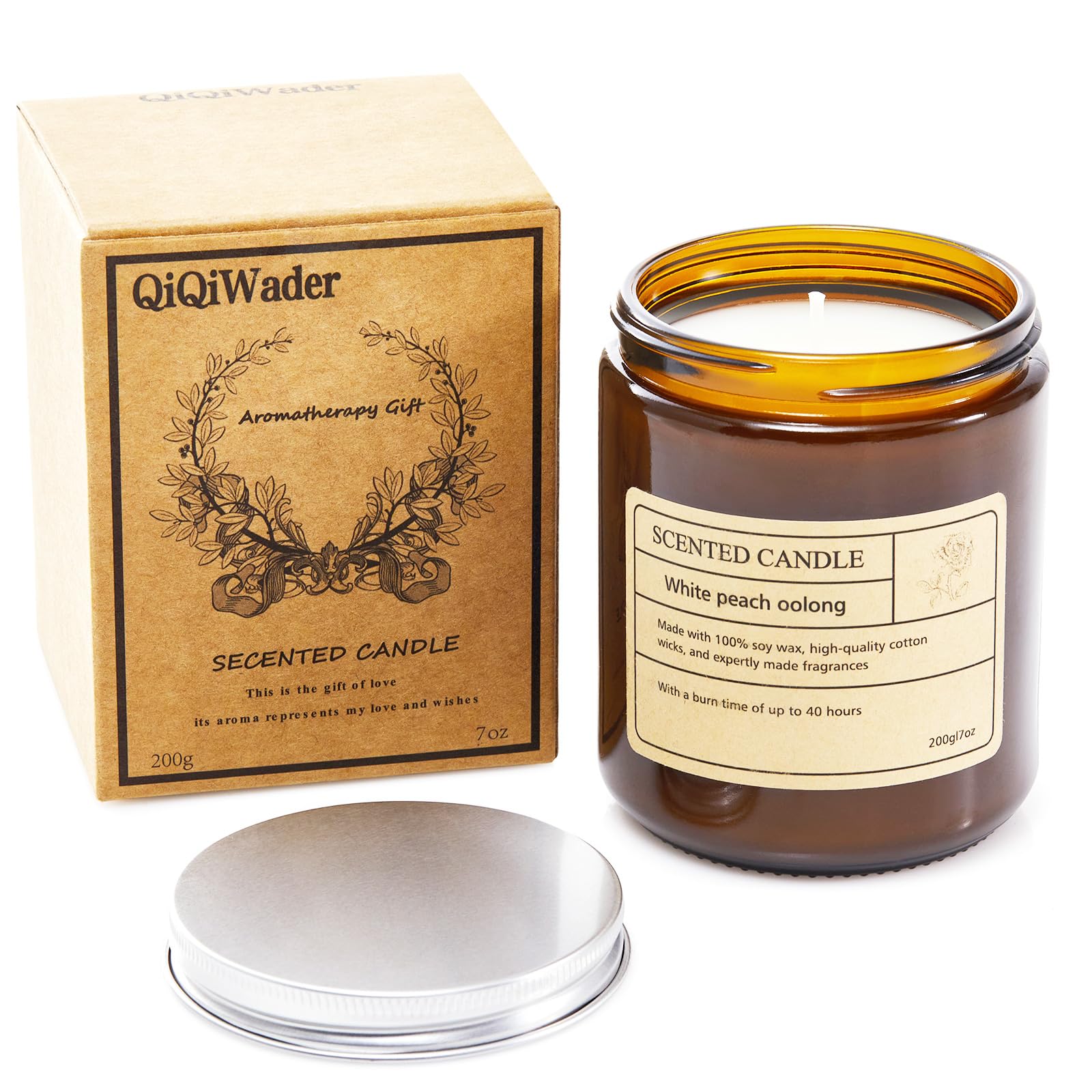 Scented Candles, 100% Natural Soy Candles?Sicilian Tomatoes? 8 scents Available, Lead-Free Cotton Candle Wicks, Burning time 40 Hours, Ideal for Gifting or Yourself This Holiday.