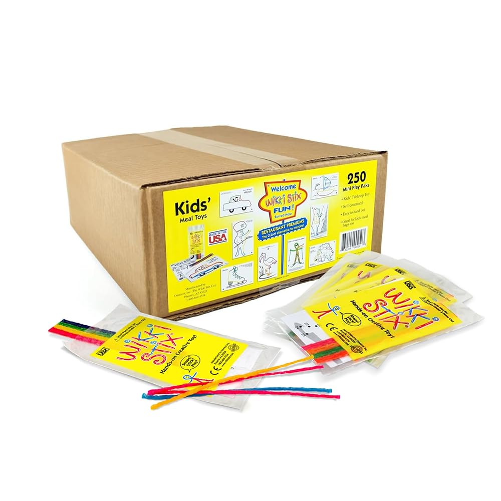 WikkiStix Mini Play Paks, 250 Individual paks! Great for Restaurants, Parties, Travel, classrooms Giving, Made in The USA!