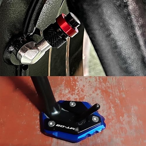 Miniatura 4 de Para Mt 09 MT-09 MT09 SP 2021 2022 2023 Accesorios Extensión de soporte lateral de motocicleta, placa de soporte de pie, tapas de válvula de