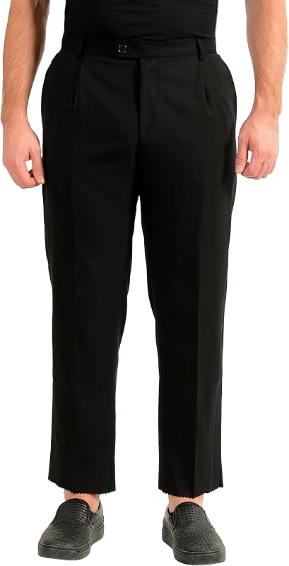 Hugo Boss Fatal191F1 Pantalón de vestir de esmoquin 100% lana negro para hombre US 30R IT 46