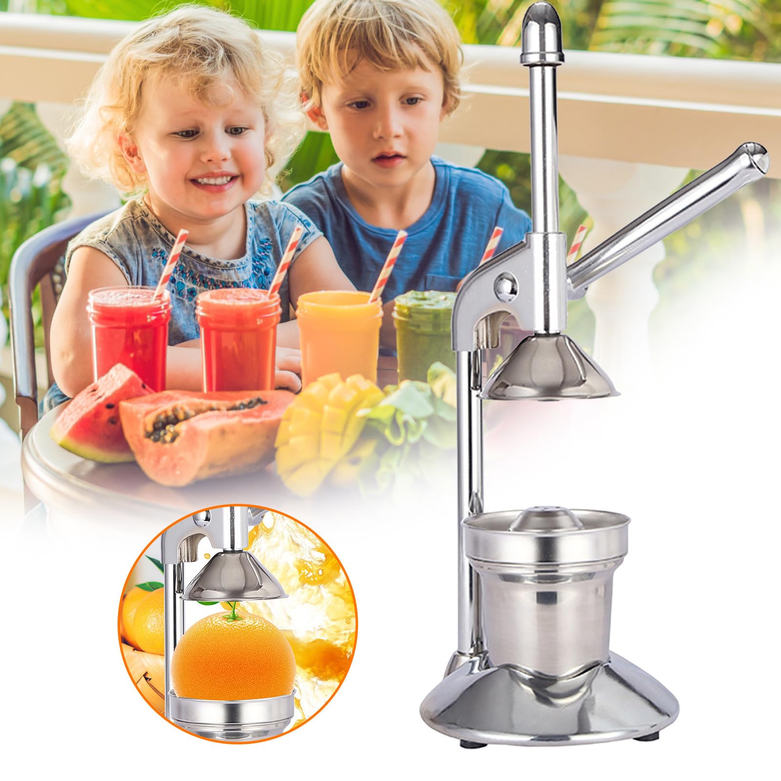 Estrattore di succo manuale, spremiagrumi manuale professionale, in acciaio , per succo di agrumi, arancia, , succo di arancia