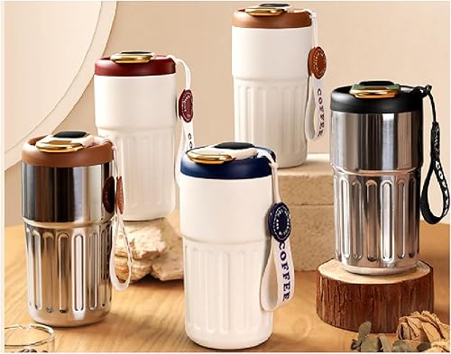 Miniatura 6 de Taza de café con pantalla de temperatura, botella de agua portátil con pantalla LED de temperatura, botella de café de gran capacidad de 15.2 fl oz,