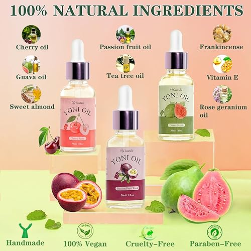 Miniatura 6 de 3 piezas de aceite Yoni para mujeres equilibrio de pH, desodorante femenino humectante vaginal, cuidado femenino, aceite de Yoni totalmente natural