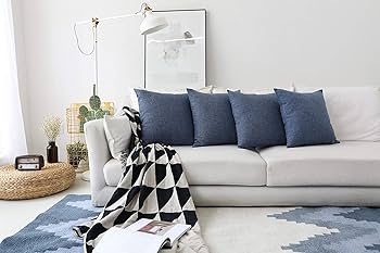 Khooti ポリジュート クッションカバー 45x45cm ネイビー 2枚 Amazon.co.jp: Khooti ポリジュートクッションカバー、45x45 cm