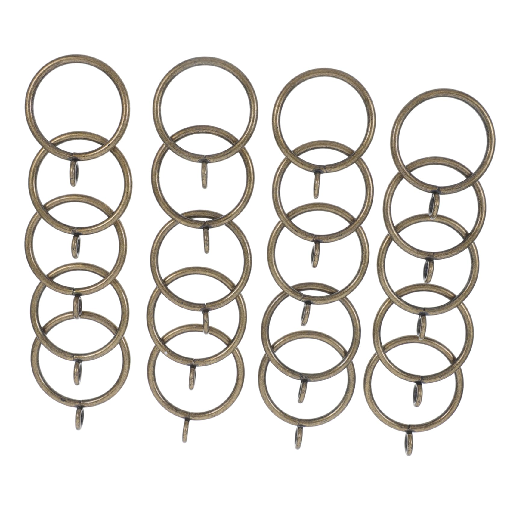Cabilock 20pcs Metal Curtain Rings with Eyelet Design Inner Hanging Rings for Shower Curtains and Drapes and Easy to Install