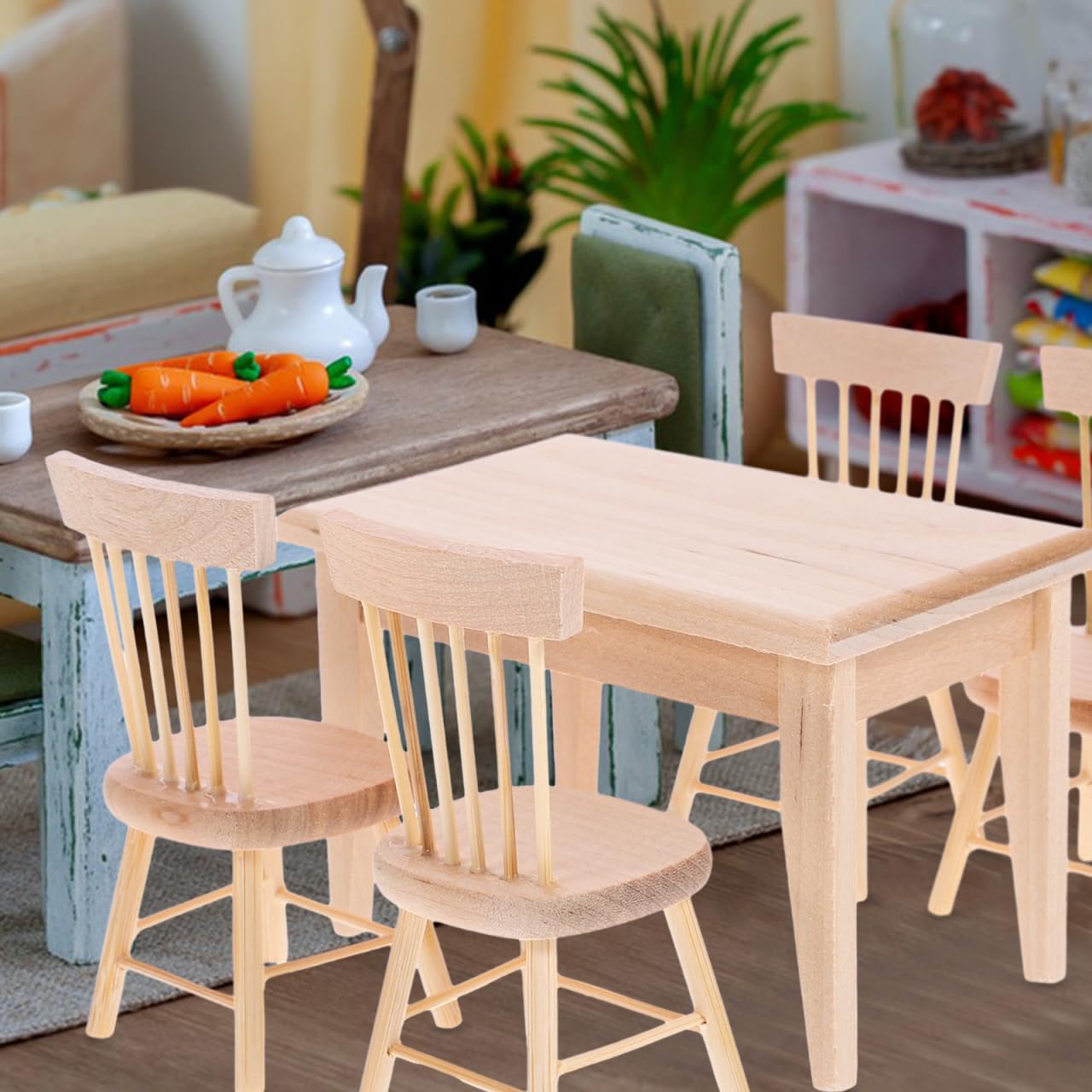 ibasenice Mini Meuble Maison De Poupée Siège en Bois Mobilier Maison Poupée pour Micro Décors Accessoires De en Bois Ornement De Bureau Et Photo