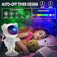 Vista 34 de Proyector de estrellas de astronauta, luz de galaxia, proyector de 360° Space Man Buddy Proyector de cielo LED luz nocturna espacial luz espacial