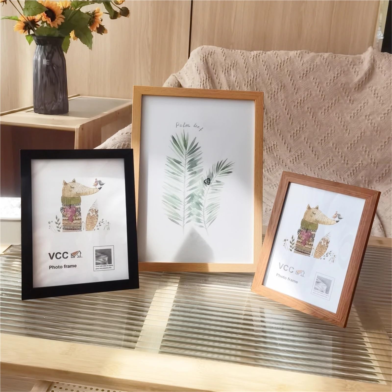 Bilderrahmen 5Pcs Holz Foto Rahmen for Bild Wand 10X15 15X20 20X25 A4 Bilder Stehen for Zertifikat Gedenk(White Frame,20X25cm(8X10inch))
