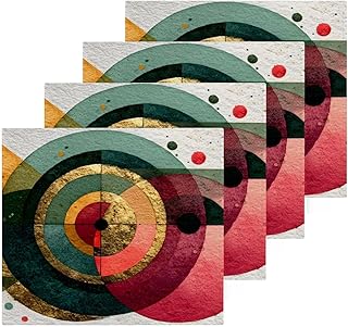 Art Circle Print Washcloths 4 Pack Cotton Abs...