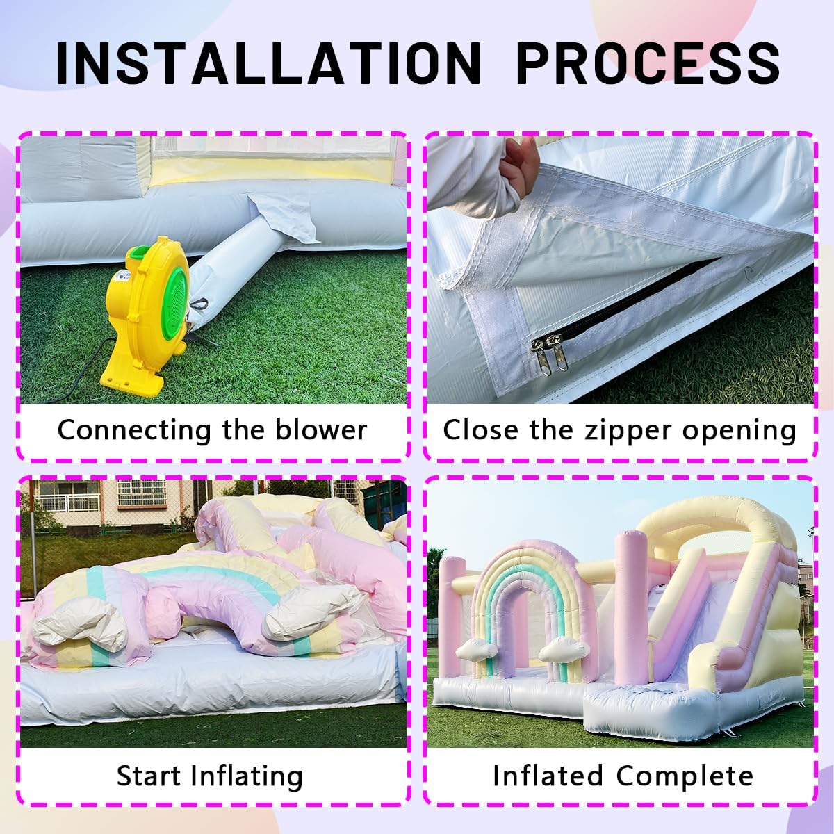 Wedding Bounce House for Adults Kids, PVC Commercial Bouncy House with 950W Blower, Large Inflatable Jumper Bouncy Castle for Birthday Parties Decorations…