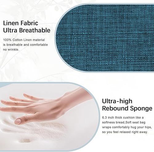 Miniatura 188 de Juego de 2 sillas decorativas con mesa, sillas de sala de estar con asiento suave y reposabrazos para sala de estar, dormitorio, sala de lectura,