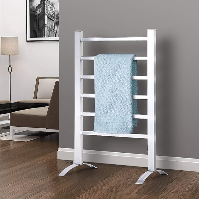 Devanti Heated Towel Rail, Aluminum Electric Towels Rack Warmer Clothes