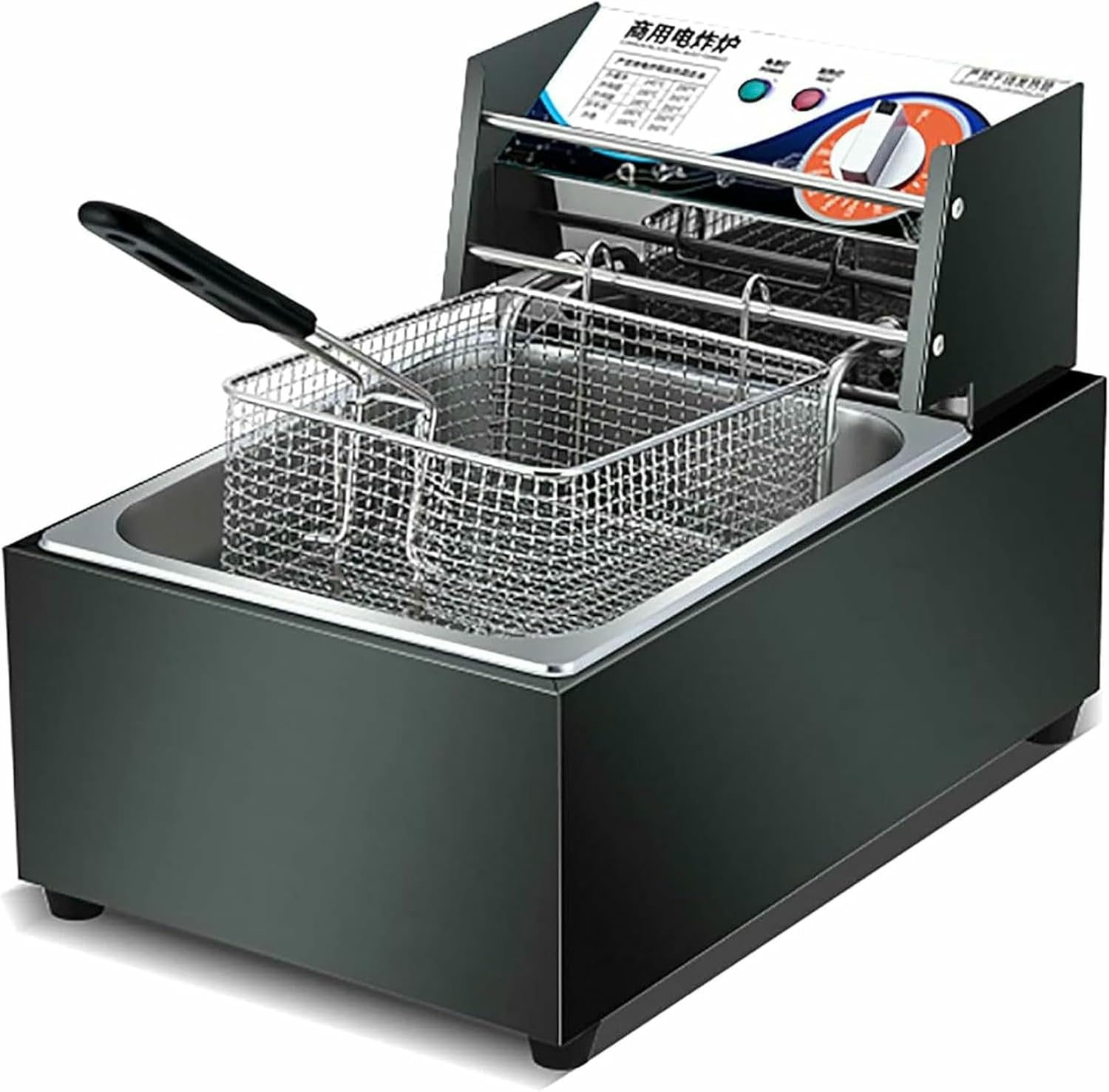 10L Commercial Electric Deep Fryer, Professional Countertop Induction Oil Fish Deep Fryer, Temperature Control Function for Commercial and Home Use~/