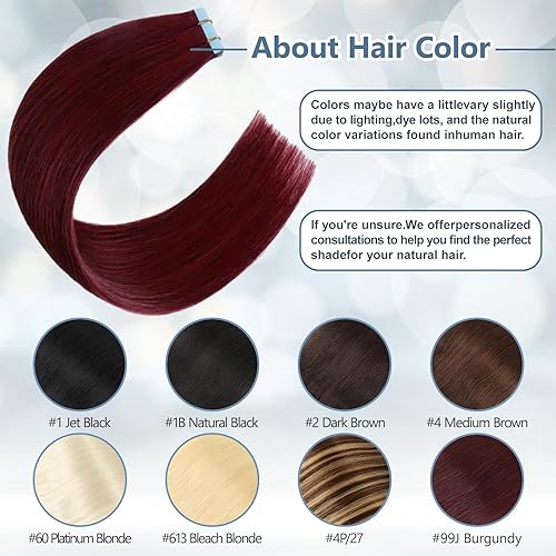 Miniatura 3 de Extensiones de cabello humano adhesivas, 100 % Remy, de 16 pulgadas, 20 unidades, 1.57 ozpaquete, extensiones invisibles de trama de piel invisible,