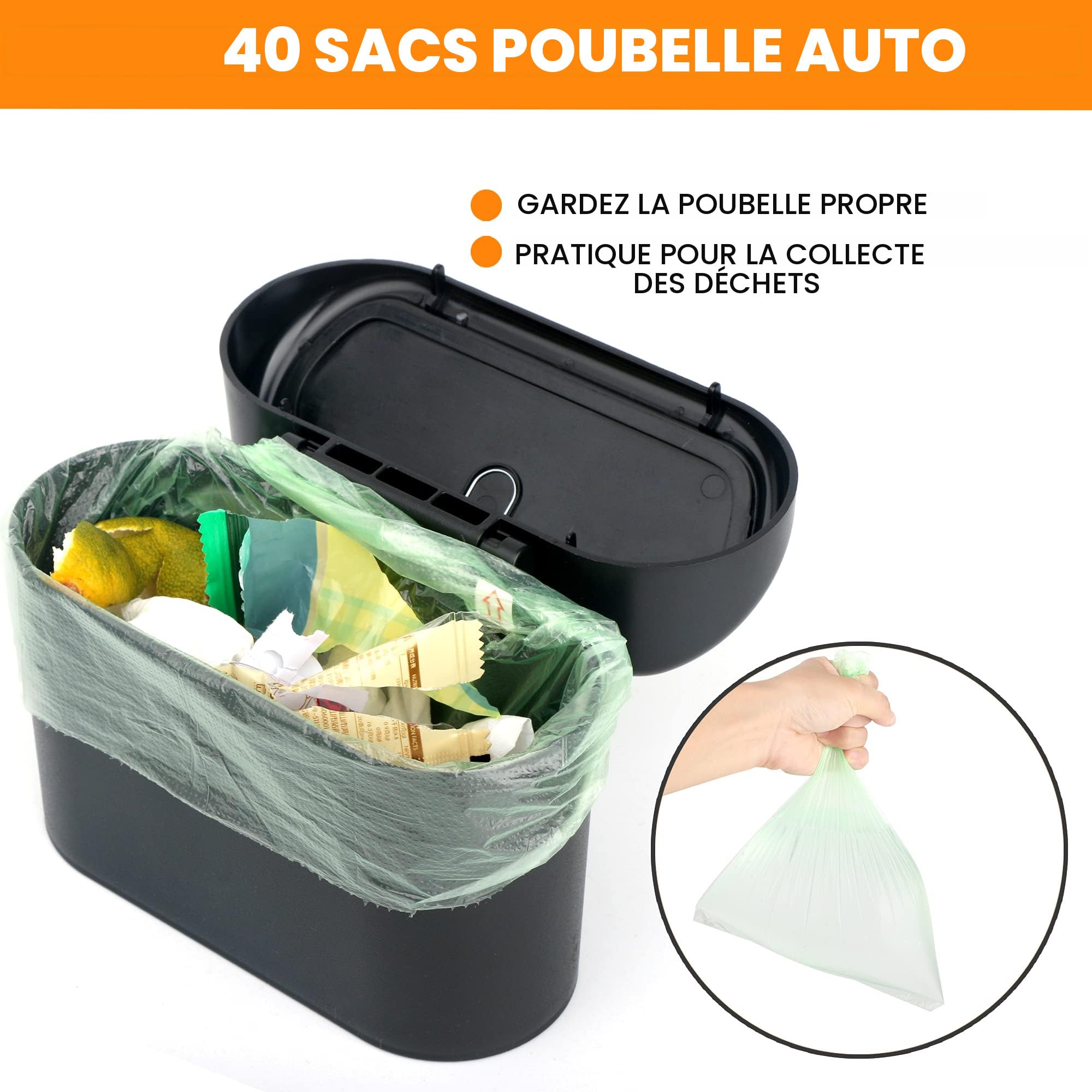 Poubelle De Voiture Avec Couvercle - 2 Pièces - Noir - Anti-odeur & Imperméable - Porte-gobelet - BEASAFY