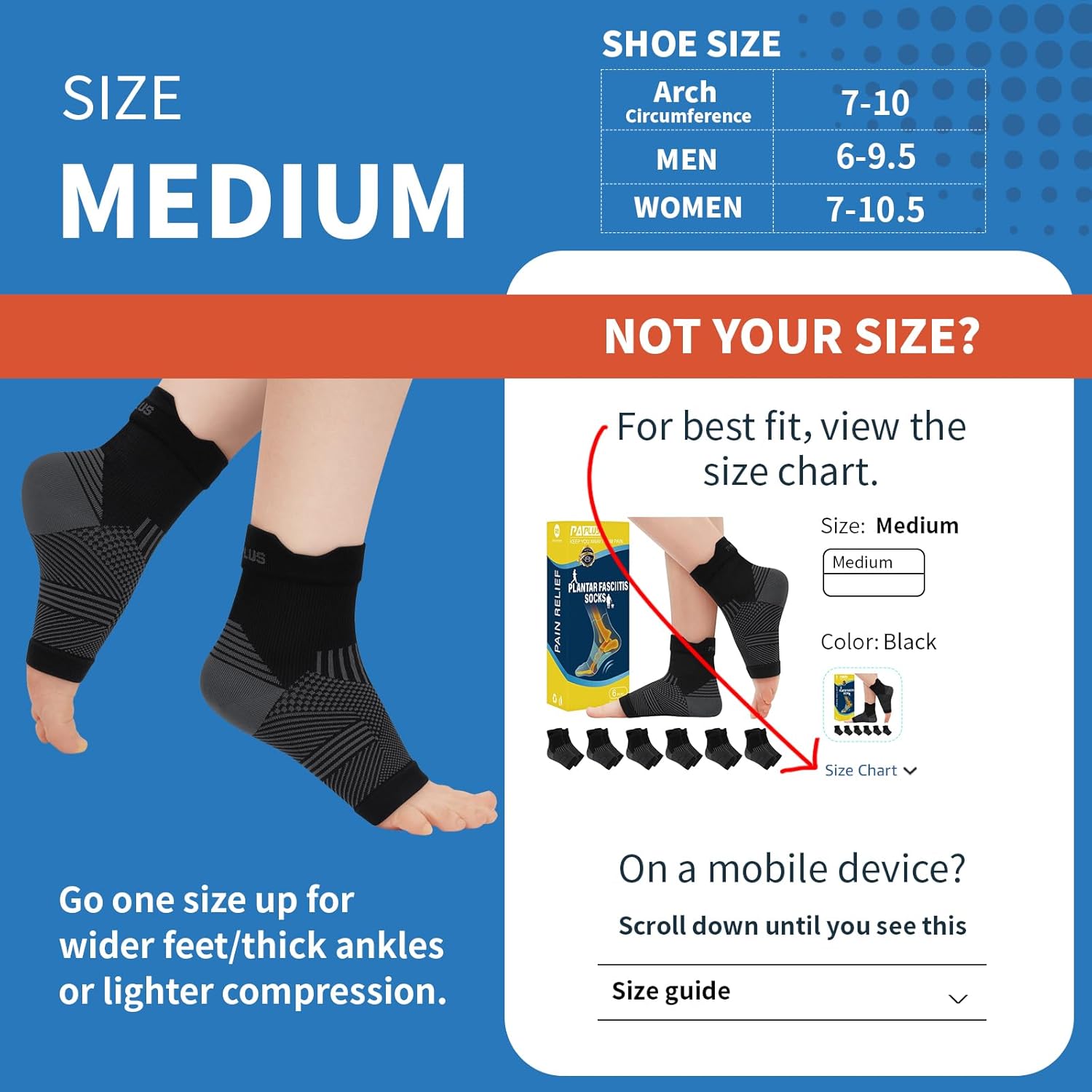 PAPLUS 6 Pairs Plantar Fasciitis Socks Women & Men - Foot Sleeve for Achilles Tendonitis Relief - Reduces Heel Spur Pain, Swelling - Ankle Brace with Arch Support for Sports Injury Recovery - Image 2