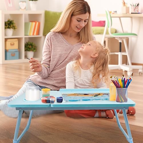 Miniatura 4 de Escritorio para computadora portátil para cama, escritorio portátil para laptop, bandeja de mesa de cama plegable, escritorios de regazo para niños