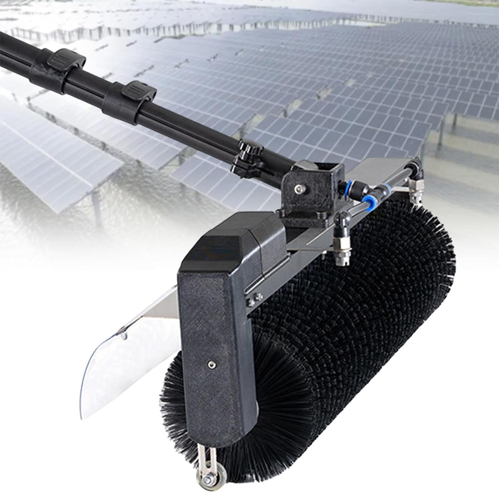ASerZenith Portable Solar Panel Cleaner With Extendable Pole, Water Fed Kit, And Roller Brush For Office Building And Garden Maintenance,Size-7.5M/25Ft