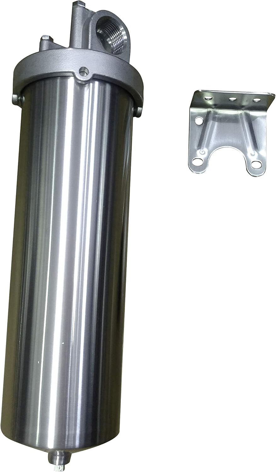 Stainless Steel Industrial 10″ Water Filter Housing Kitchen Purifier 3/4″ NPT with Drain Port (Slim 3/4″)