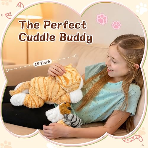 Vista 55 de Muiteiur Animal de peluche de tortuga marina, suave juguete de peluche con 3 bebés, vida marina de peluche azul para niños y niñas (azul)