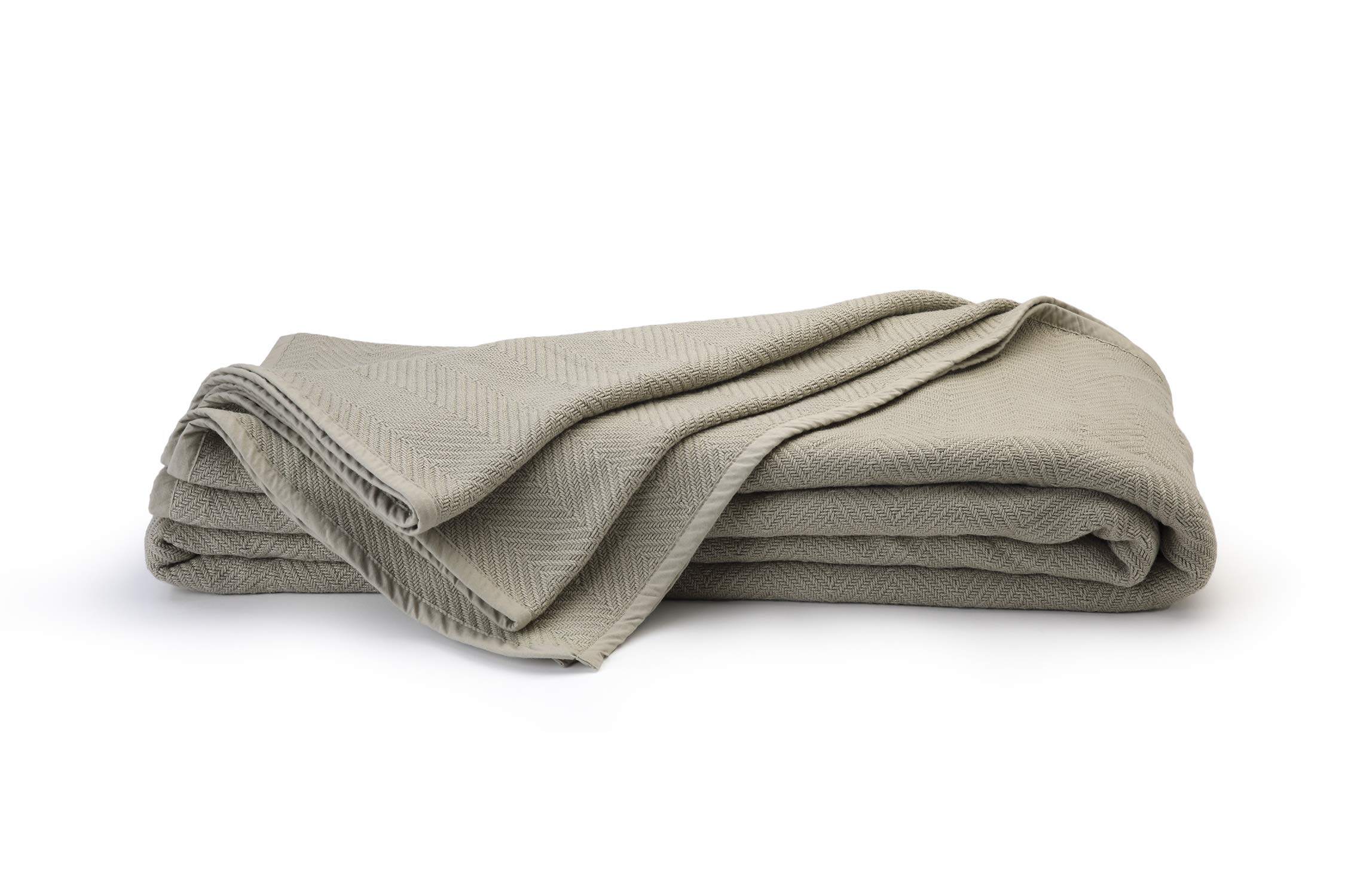 Sponsored Ad - 100% Organic Cotton Blanket King/Cal King Size|Herringbone Weave Throw Blankets|Light Weight and Breathabl...