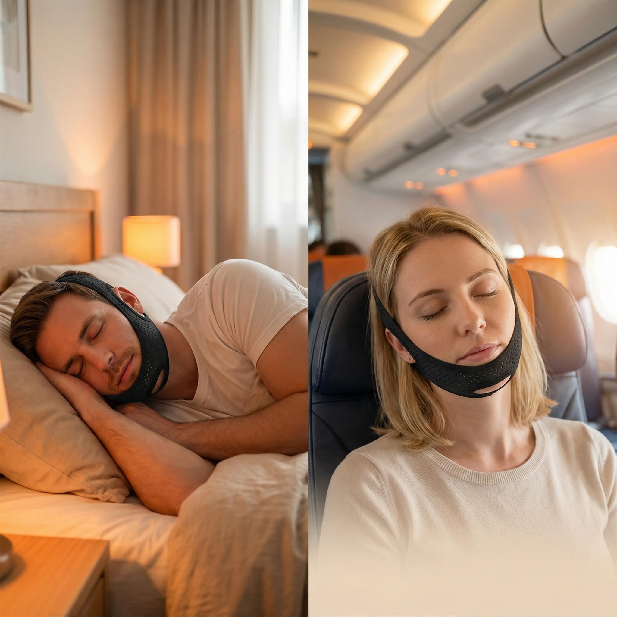 Anti Snoring Chin Strap for Sleeping, Adjustable Anti Snore Devices for Men Women, Suitable solution for stopping snoring,Black - 4
