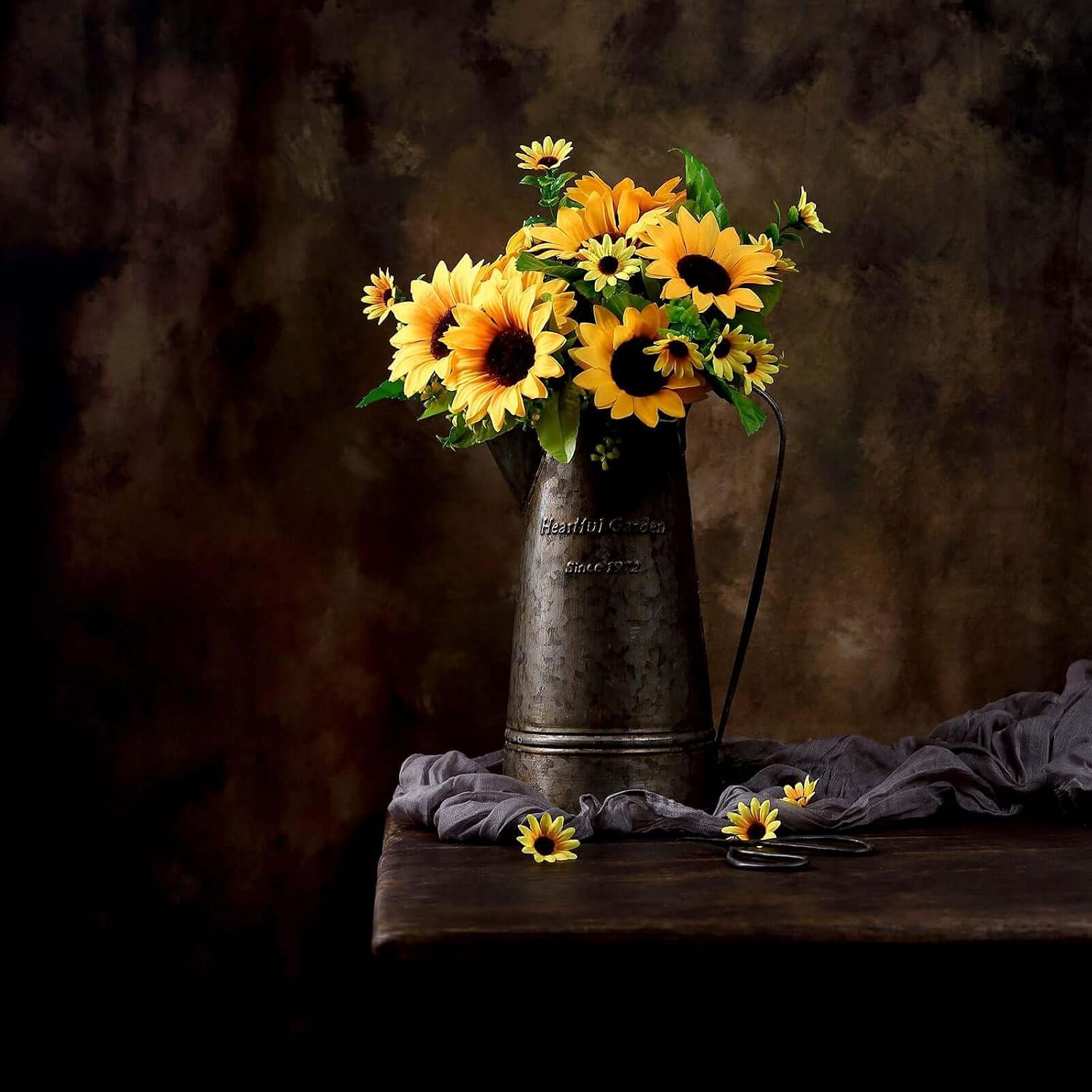 Efavormart 2 Pack 13 inch Artificial Sunflower Bouquets with 26 Radiant Flower Heads, Vibrant Yellow Silk Sunflowers for Rustic Wedding Handhelds and Home Decor