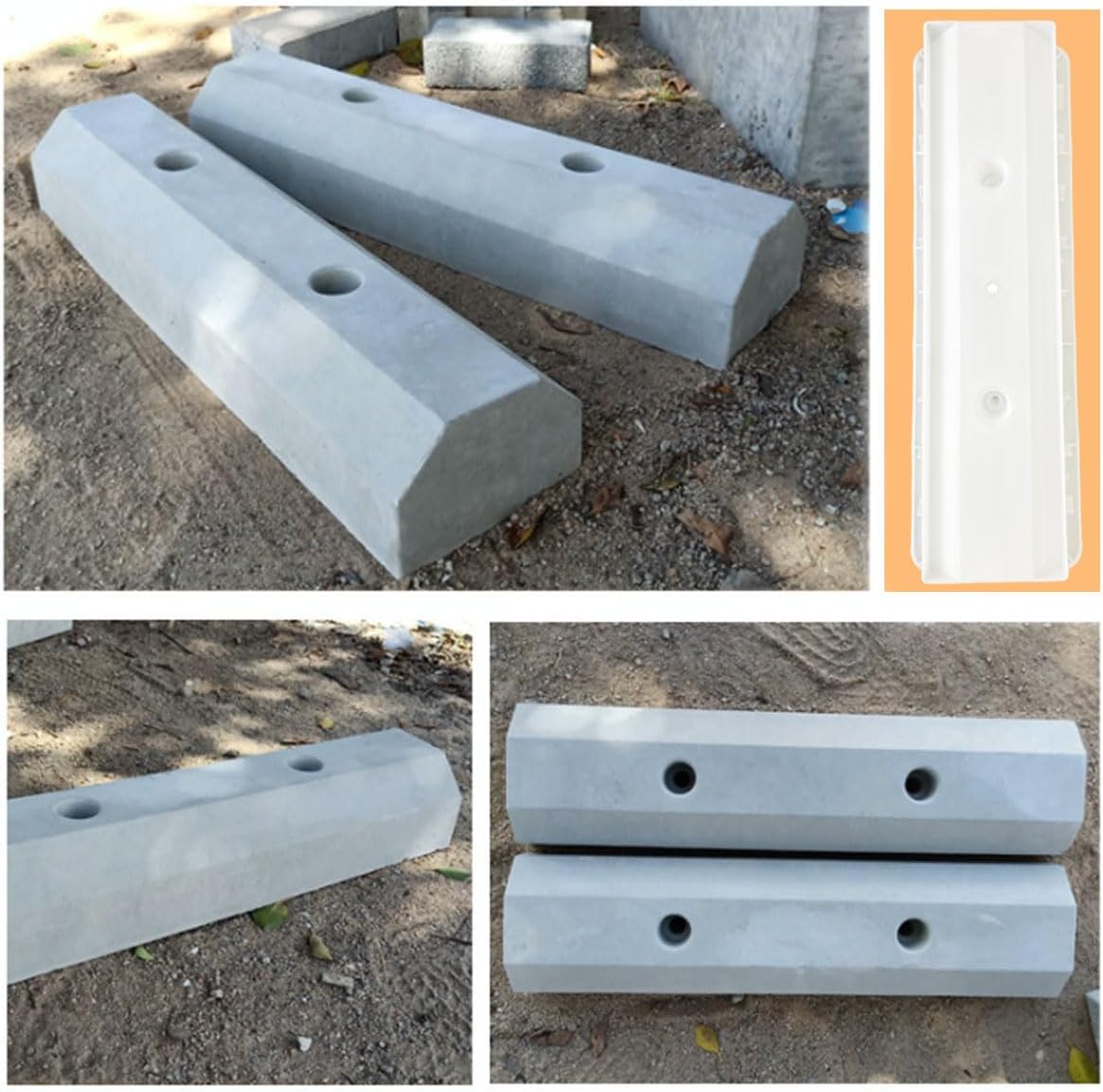 Parking Block Concrete Molds, Reusable Parking Curb Cement Molds for Driveway,Precise Size Car Park Stopper for Vehicle,Durable Garage Parking Stops