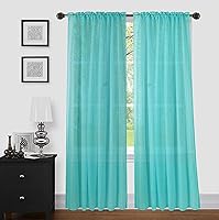 Vista 91 de Sapphire Home - Paneles de cortina (2 unidades), cortinas translúcidas de 54” x 84” (108” de ancho en total), paneles de gasa para dormitorio, sala
