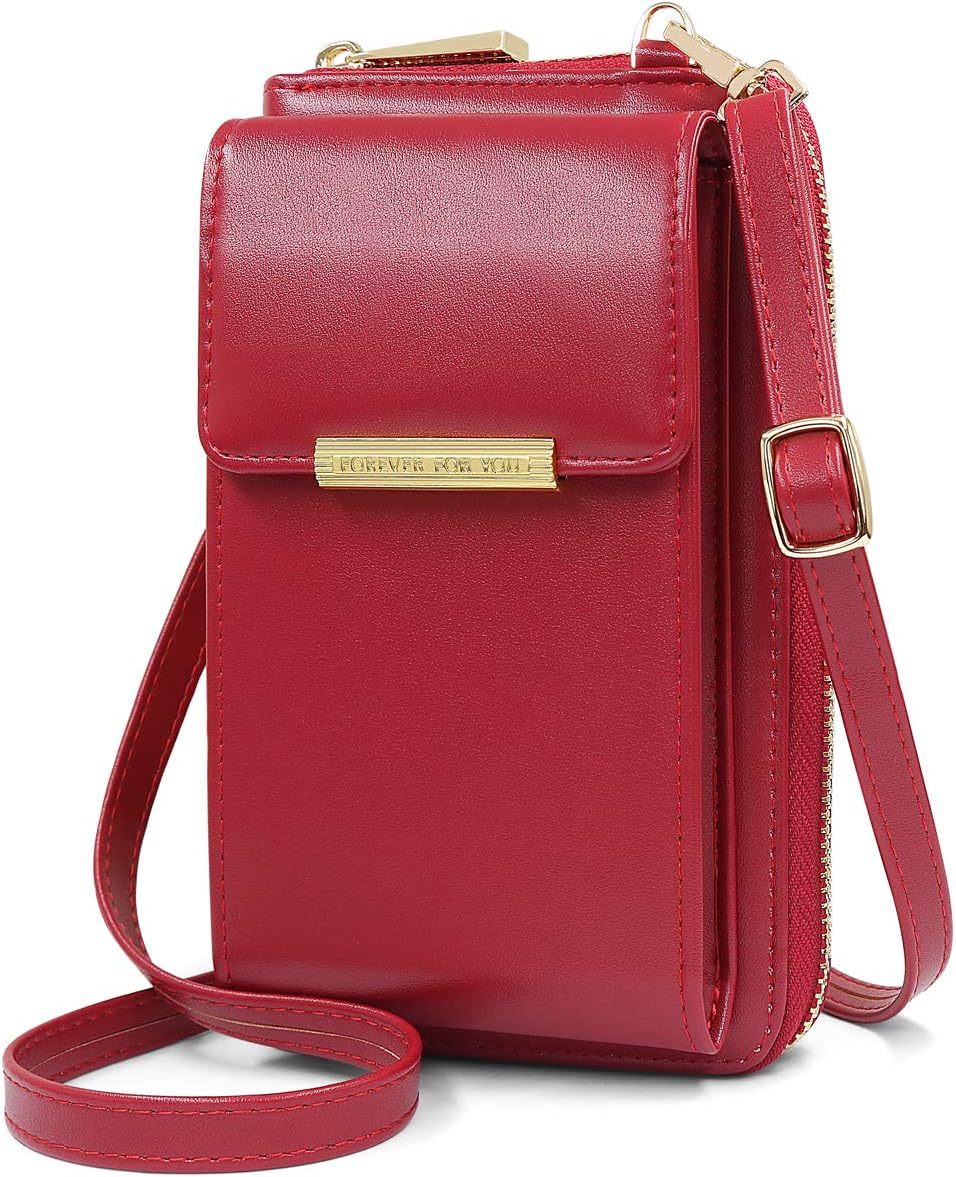 HNOOM Women Crossbody Phone Bag Small Crossbody Leather Phone Bags for