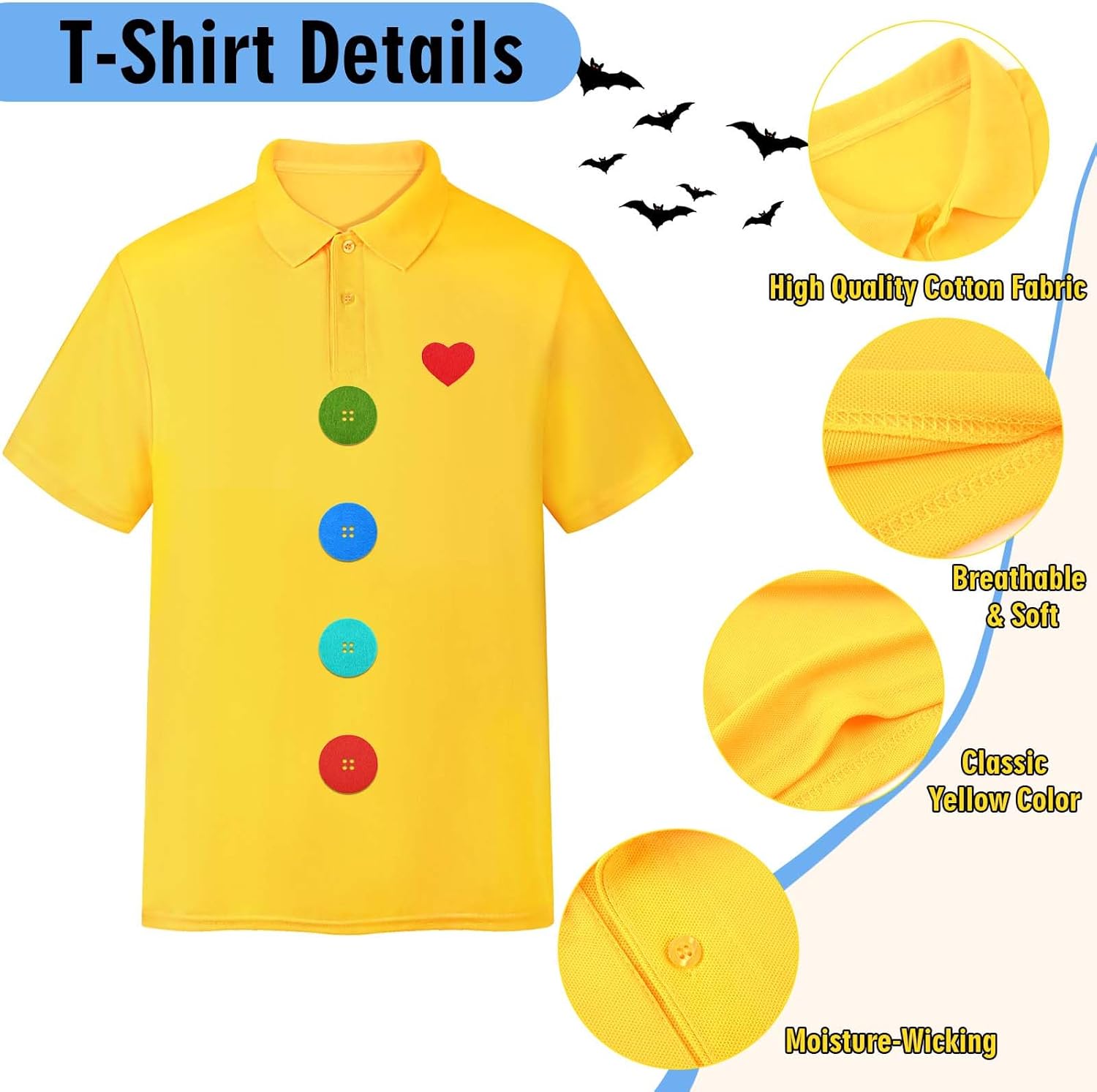 Halloween Cat Costume for Men Women Include Shirt,Cat Ears Headband,Cat Tail,Sticker and Sunglasses - Image 2