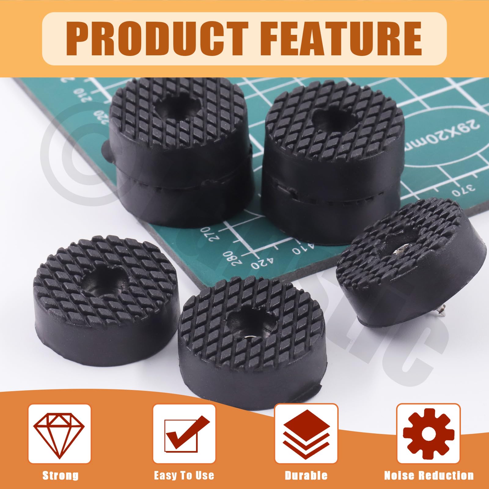 Tanstic 24Pcs Screw On Rubber Feet Non Slip Furniture Pads Floor Protector Round Furniture Pads with Screws for Furniture Legs Hardwood Floors(Black) - Image 4