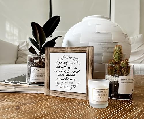 Miniatura 5 de Cartel cristiano, caja de placas de madera para decoración de escritorio, citas motivacionales positivas, letrero de madera, letreros de arte de