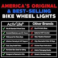 Vista 6 de Activ Life Luces LED para rueda de bicicleta con pilas incluidas. Obtén 100% más brillantes y visibles desde todos los ángulos para la máxima