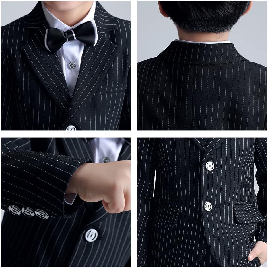 LOLANTA Boys Suit Wedding Ring Bearer Outfit Kids Suit Set, Blazer Pants Bow Tie Dress Clothes Formal Wear - Image 5