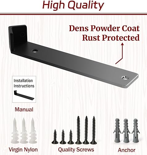 Miniatura 4 de ISOKER Soporte de estante de esquina, 9 pulgadas, paquete de 3 soportes ocultos de acero al carbono de 15 pulgadas de grosor, soportes industriales