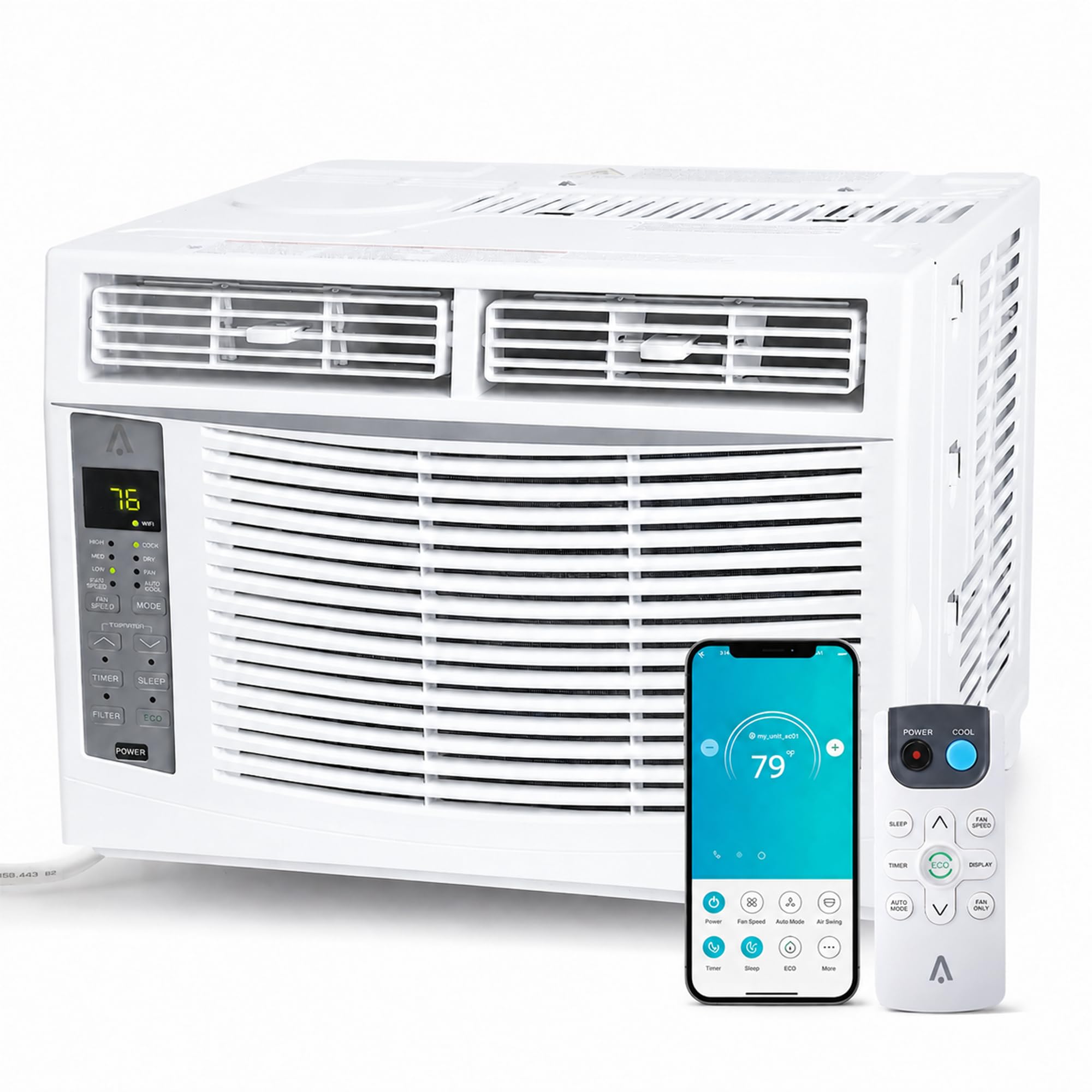 6000 BTU WiFi Smart Window Air Conditioner,Energy Saving, Quiet Operation, Efficient Cooling, Remote Controlled, Fast Cooling for Rooms Up to 269 Sq Ft, Ideal for Bedrooms &amp; Workspaces