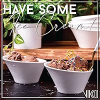 Vista 3 de Vikko Juego de 6 cuencos blancos de cerámica, 10 onzas, de forma elegante, versátil para ensalada, sopa o postre, aptos para lavavajillas