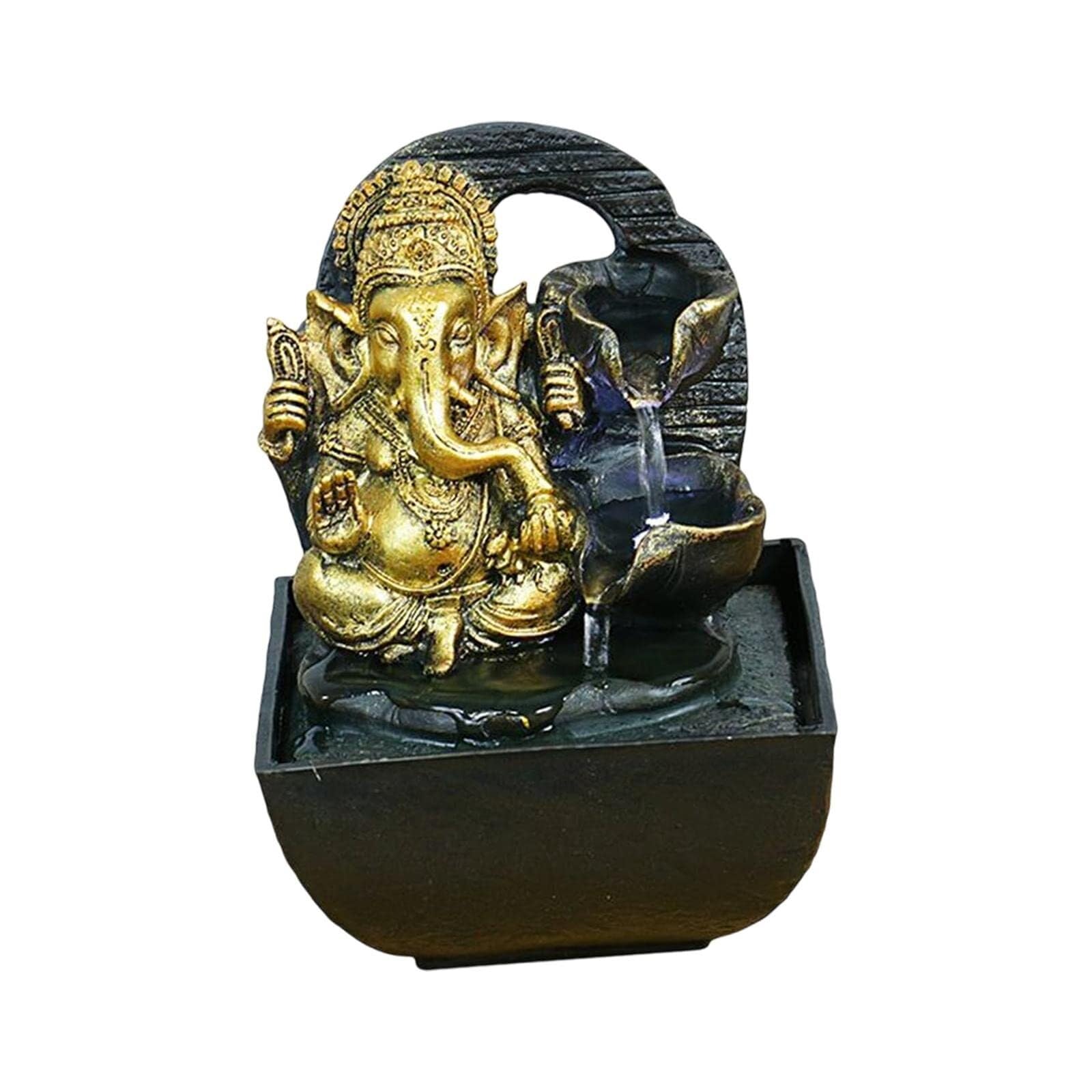 TSKIQQLQ Shelf Decor Tabletop Water Feature Buddha Sculpture Elephant Decor for Meditation Space Office Decorations For Work