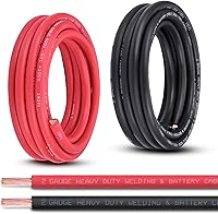 Vista 19 de Cable de Batería Calibre 2/0, 10 Pies Rojo + 10 Pies Negro 2/0 AWG Cable de Alambre de Soldadura de Cobre Puro, para Automotriz, Batería, Solar y 10