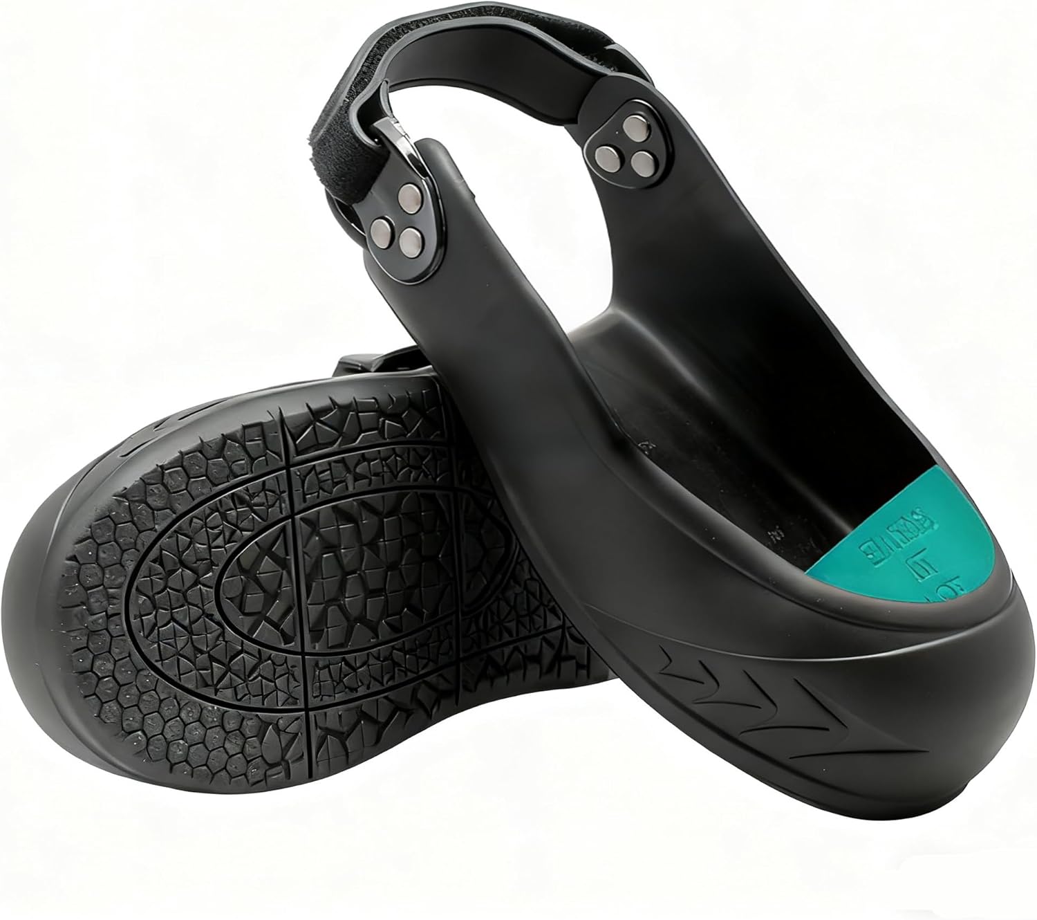 Hook and Loop Straps Safety Overshoes with Steel Toe Caps, Titanium Aluminum Alloy Toe Shoe Covers, Steel Toe Covers, Visitor Safety Overshoe, Slip-Resistant Alloy Toe Overshoes (XL-green)