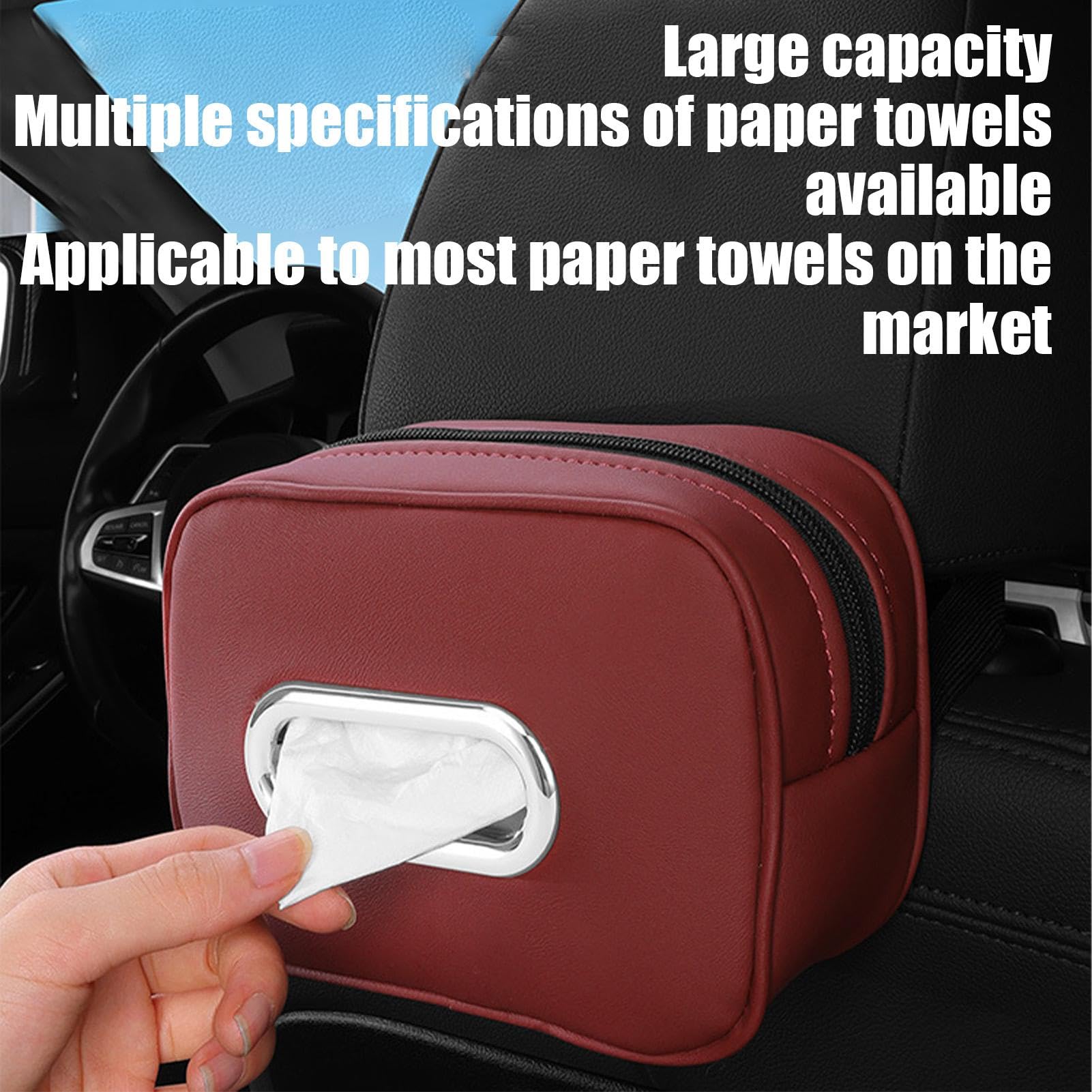 Soporte para caja de pañuelos para automóvil, Servilletero para automóvil, Soporte dispensador de servilletas para coche grande, Soporte para pañuelos para visera de coche, funda para pañuelos para as