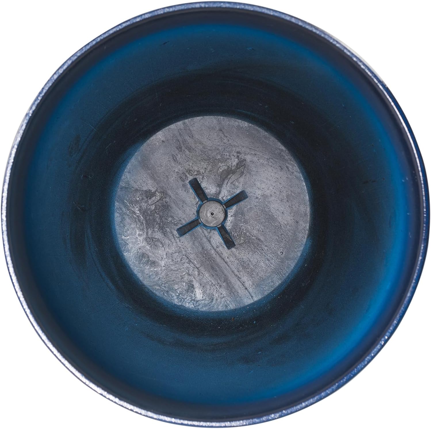 Glitzhome 16.75" H Garden Tall Planter Pots,Set of 2 Morden Round Faux Ceramic Tall Planter with Drainage Holes,Large Flower Pots for Outdoor Indoor,Cobalt Blue