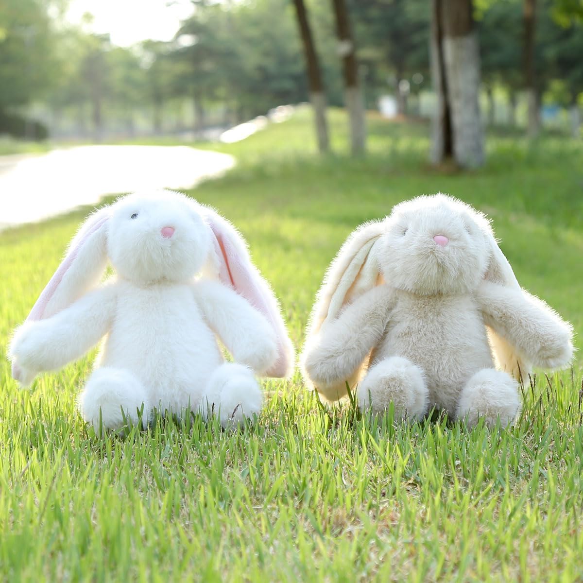 2Lbs Stuffed Animal Bunny, 16" Weighted Stuffed Animals Rabbit, Heatable and Coolable Plushies, White Pink Brown Green and Purple Available
