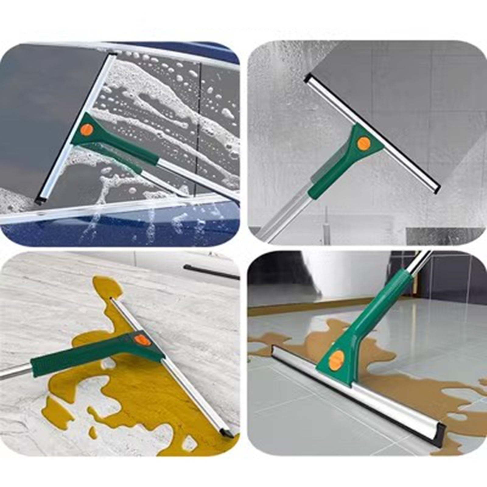 Limpiacristales Limpiador de Ventanas Escobilla limpiacristales, 4.9 7.2FT Long Telescopic Window Cleaning Pole with Rubber Blade, Window Washer Cleaning Kit for Indoor/Outdoor Glass and Car Windshiel