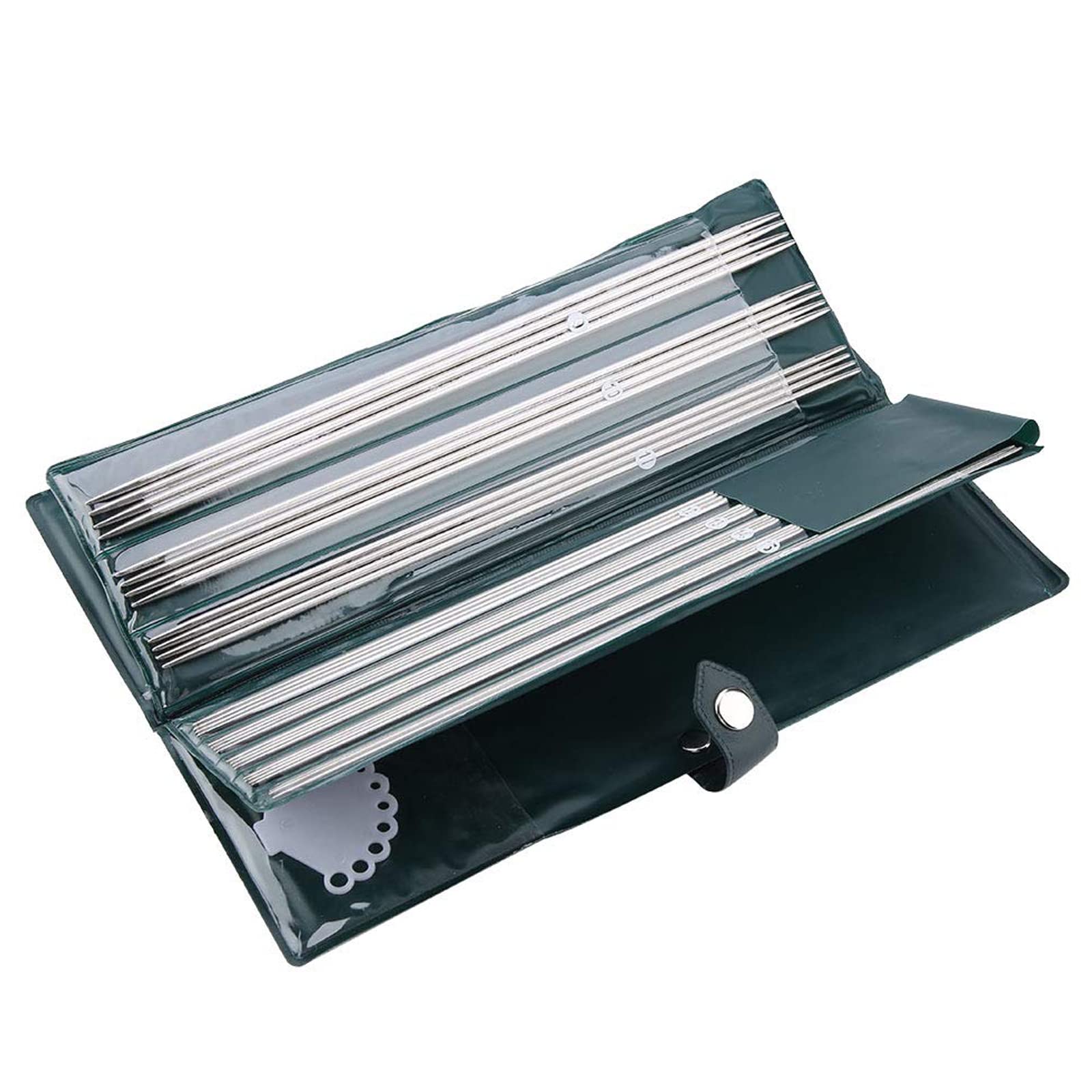 Excefore Double Pointed Knitting Needles, 11 Sizes Stainless Steel Metal Knitting Needles Set, Beginners Straight Knitting Needles Double Pointed Knitting Needle Sets 9.8inche