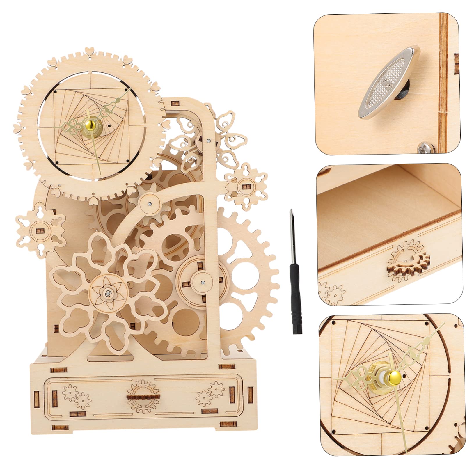Caja de Música de Madera para Ensamblar 1 Juego Marrón