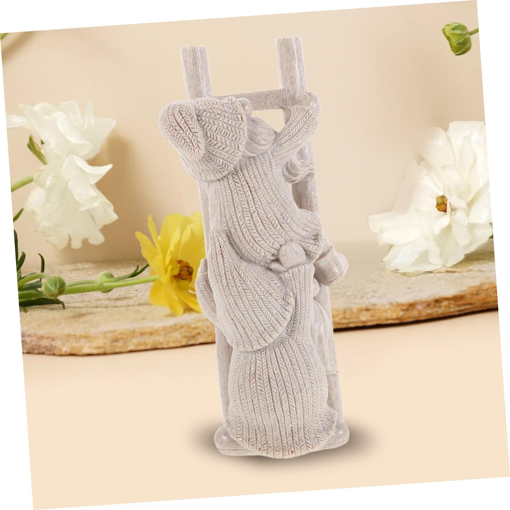 Mikikit Statue De GNOME De Jardin Résine Figurine De GNOME Grimpant Échelle Décoration De Noël pour Jardin Pelouse Et Aménagement Paysager